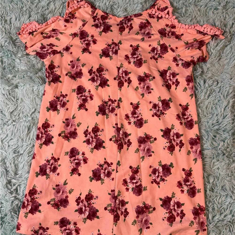 Joe Boxer Floral Cold Shoulder Blouse - Pink and Purple